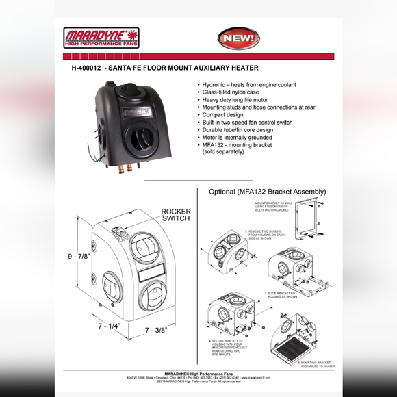 FLOOR MOUNT HEATER FOR BAD BOY BUGGY, POLARIS, OR TRACTOR - Picture 7 of 9